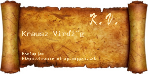 Krausz Virág névjegykártya